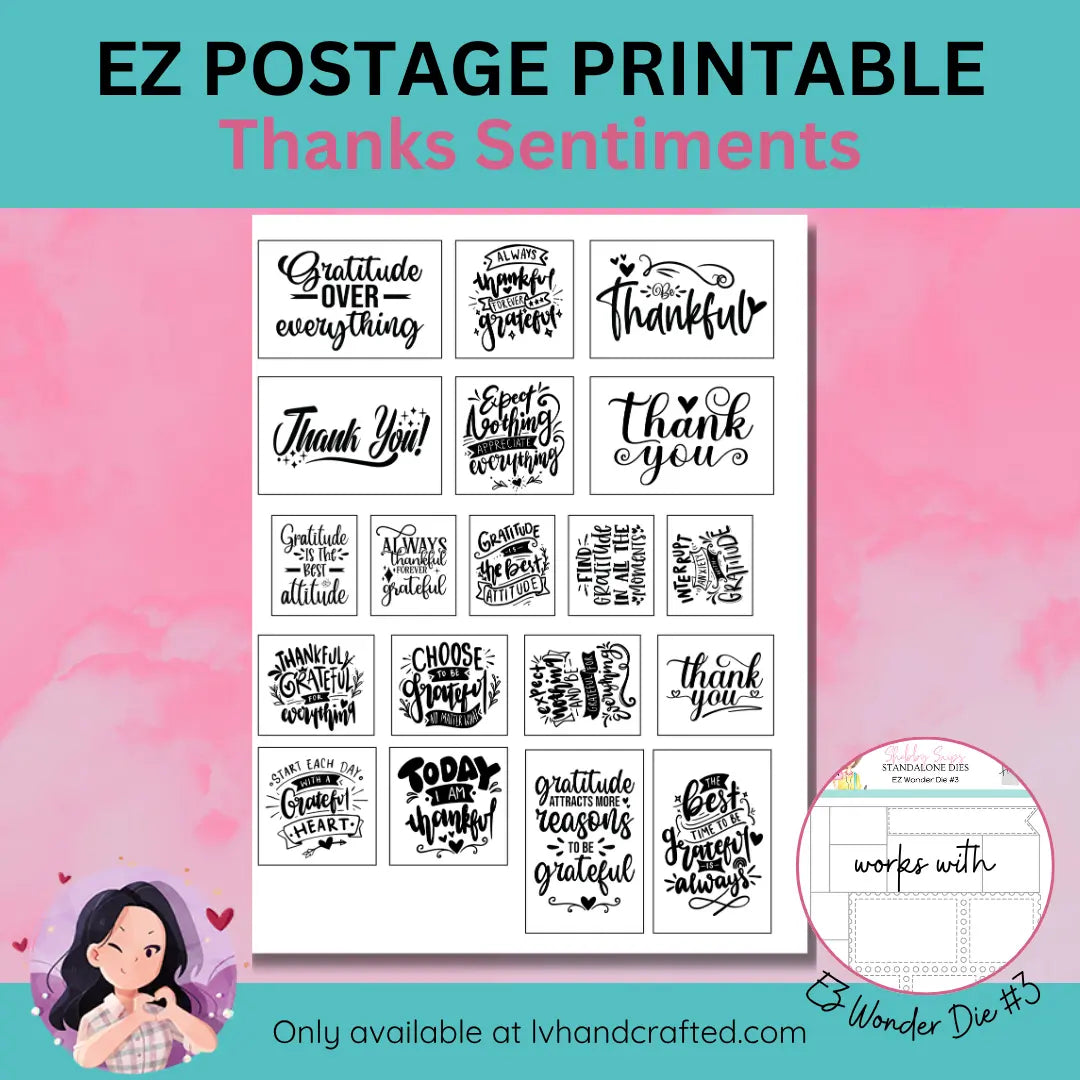 EZ Postage Printable: Thanks Sentiments