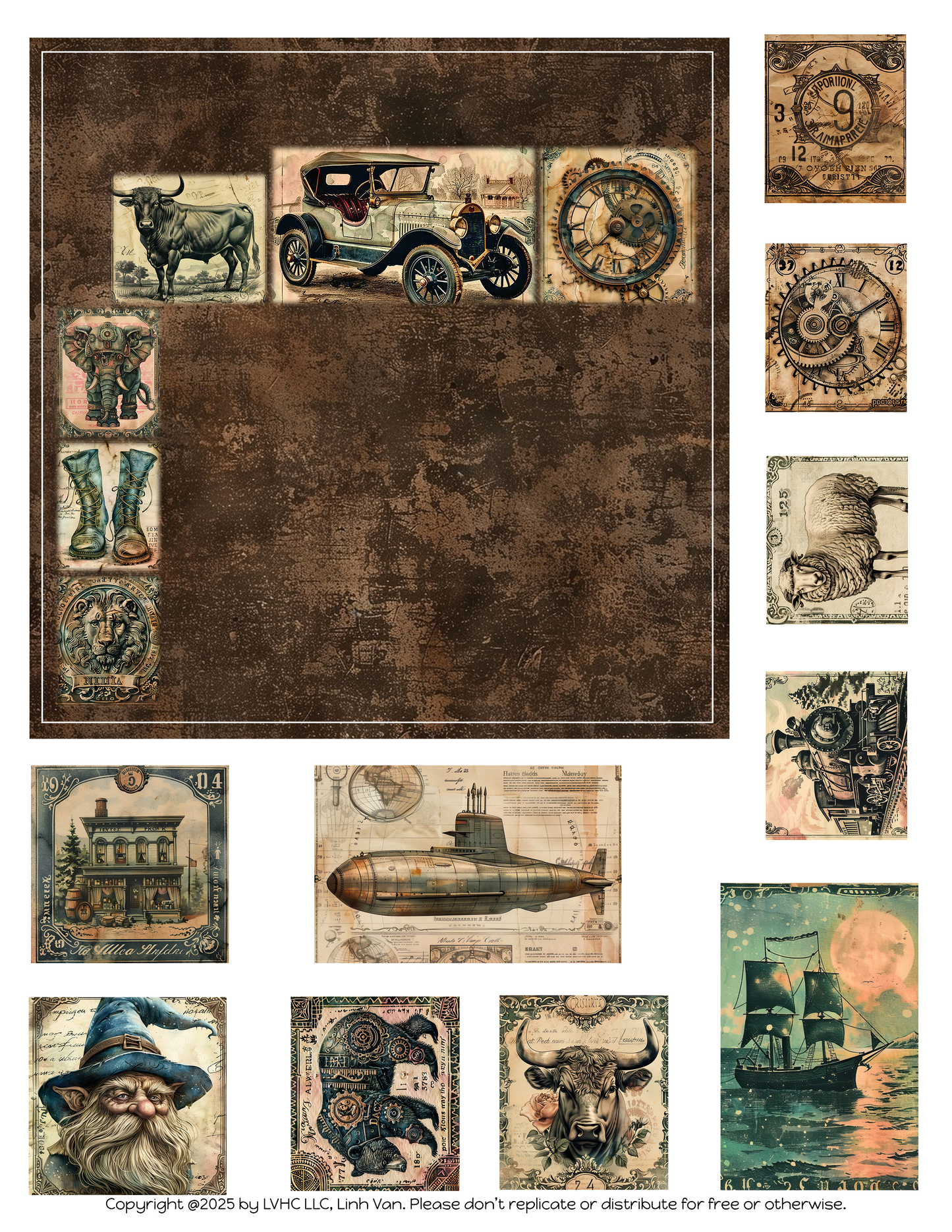 EZ Postage Printable: Steampunk Guys