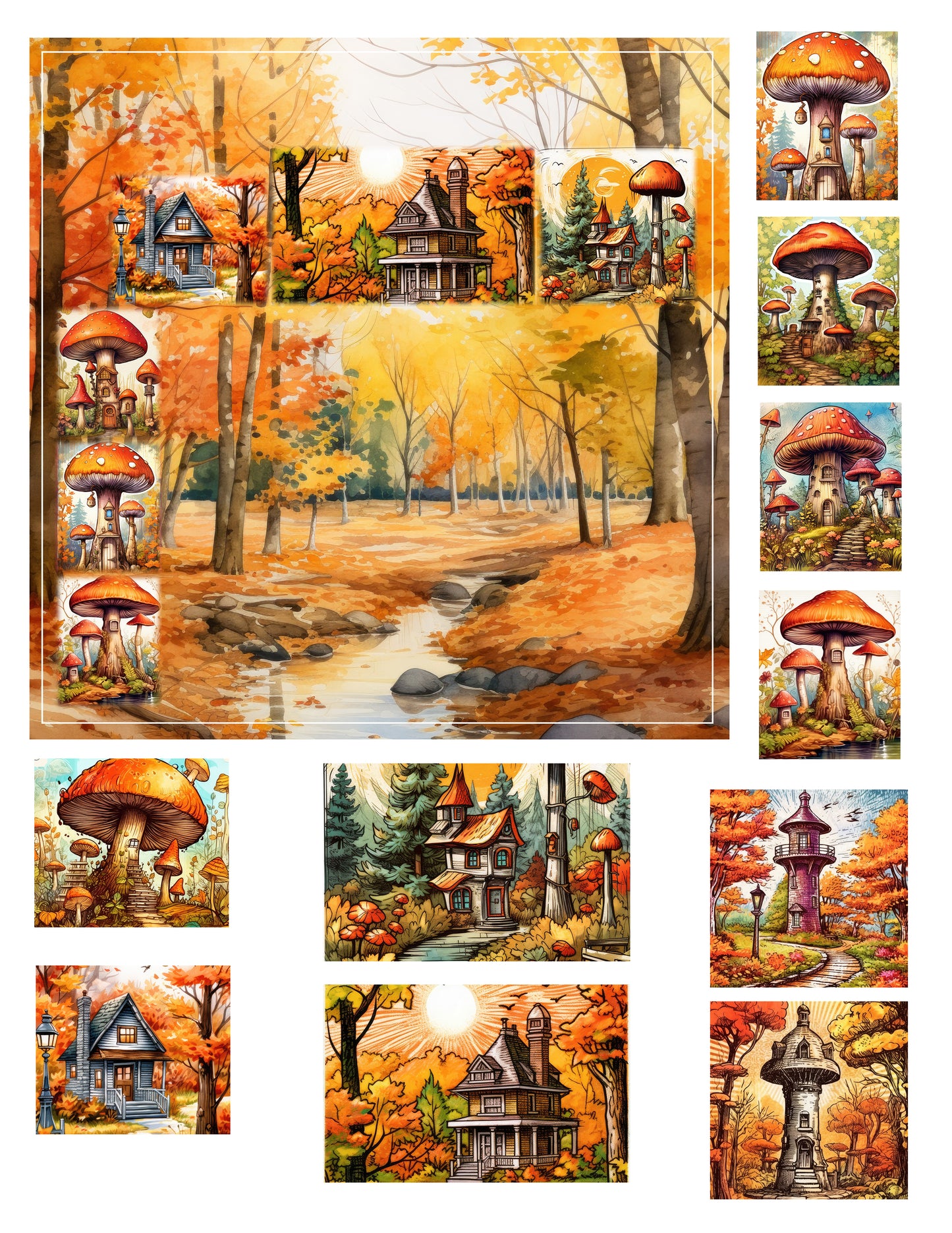 EZ Postage Printable: Fall Shrooms