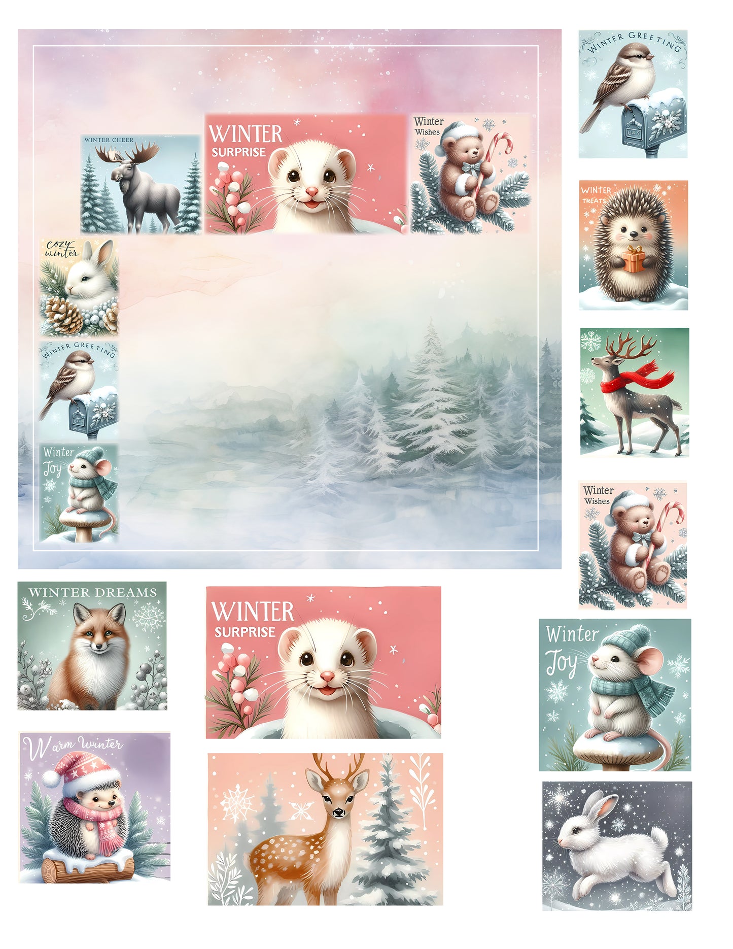 EZ Postage Printable: Winter Critters