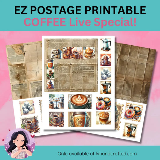EZ Postage Printable: Coffee Fun
