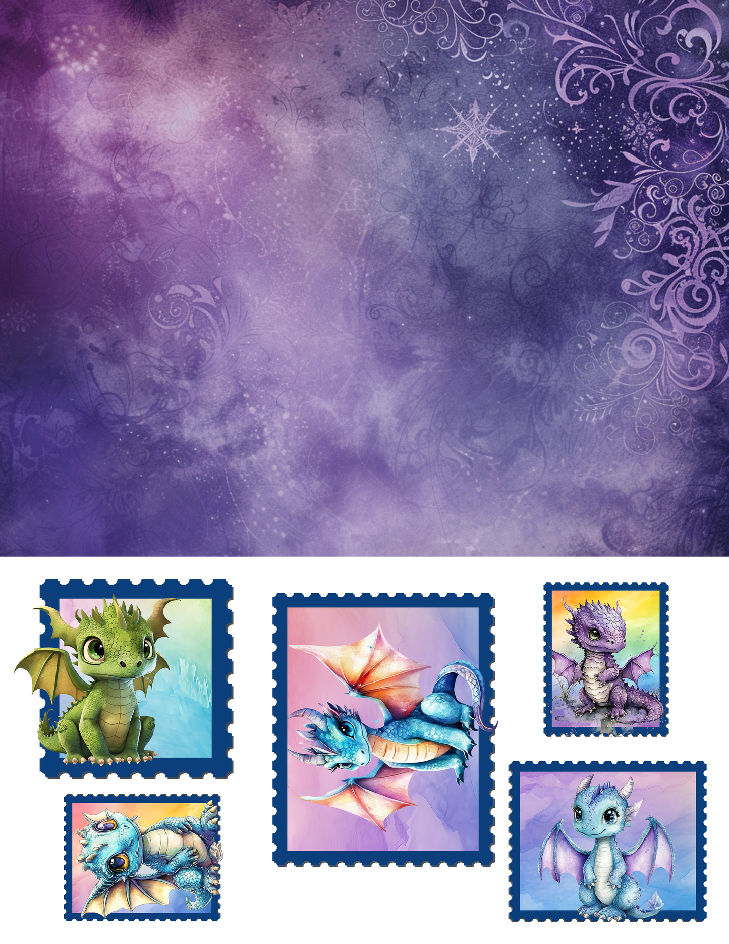 EZ Postage Printable: Cute Dragon