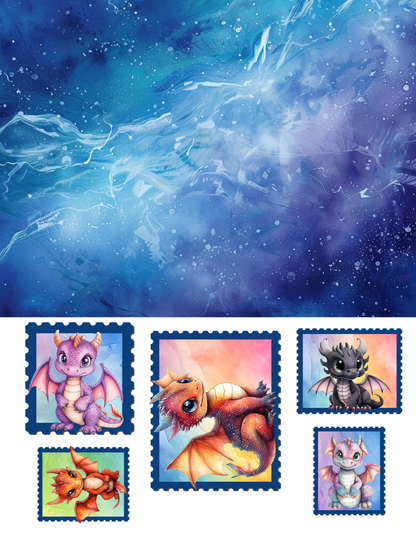 EZ Postage Printable: Cute Dragon