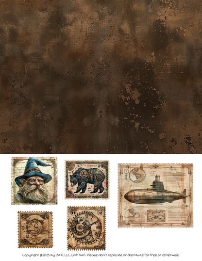 EZ Postage Printable: Steampunk Guys