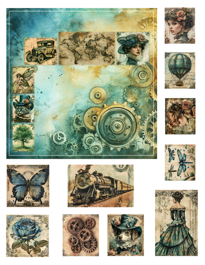 EZ Postage Printable: Steampunk Gears