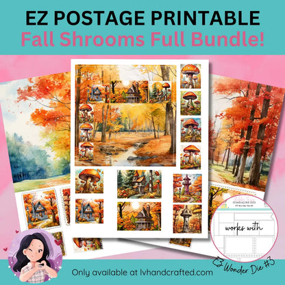 EZ Postage Printable: Fall Shrooms