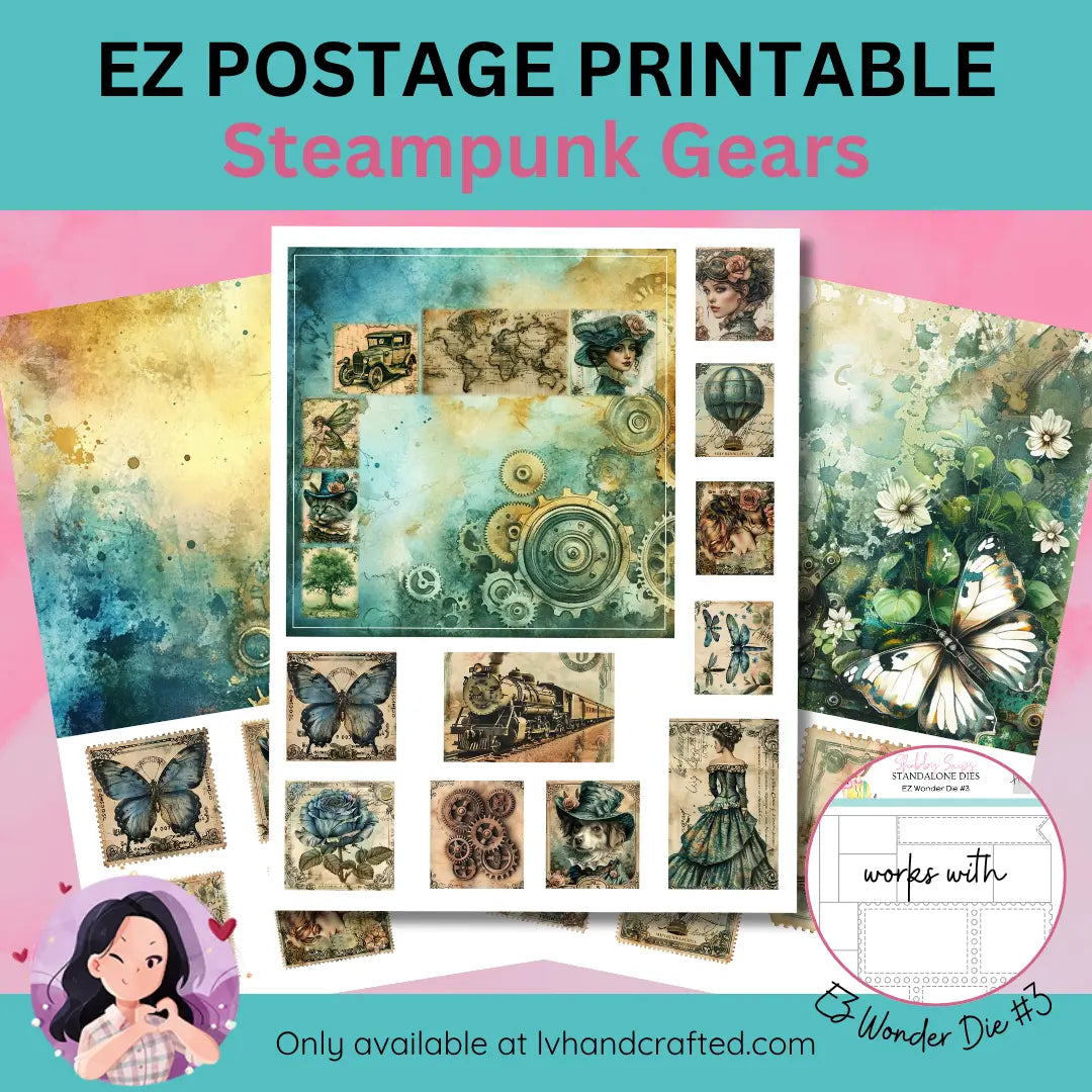 EZ Postage Printable: Steampunk Gears