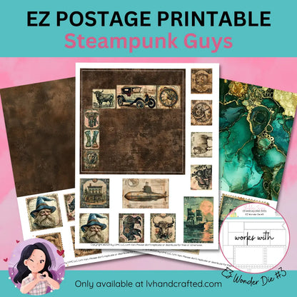 EZ Postage Printable: Steampunk Guys
