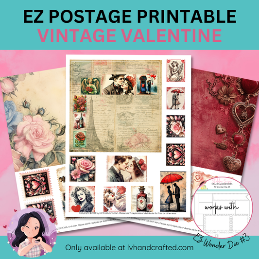 EZ Postage Printable: Vintage Valentine