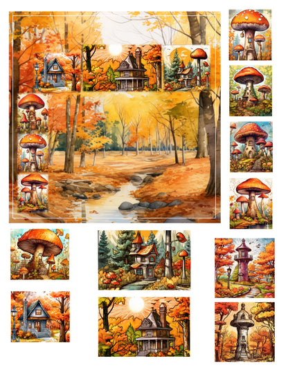 EZ Postage Printable: Fall Shrooms