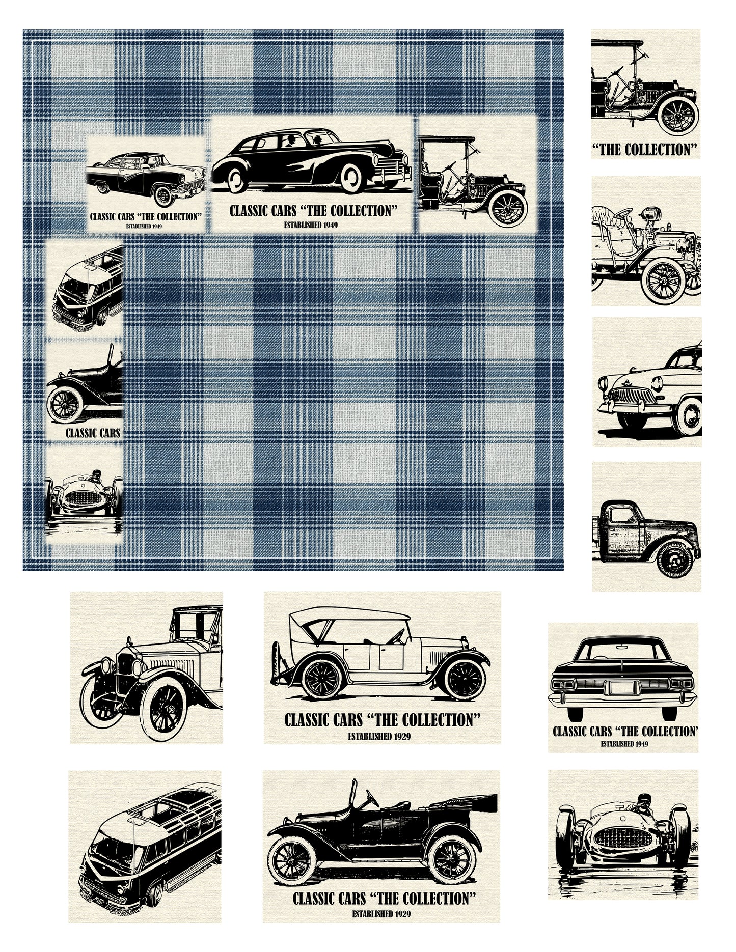 EZ Postage Printable: Vintage Cars