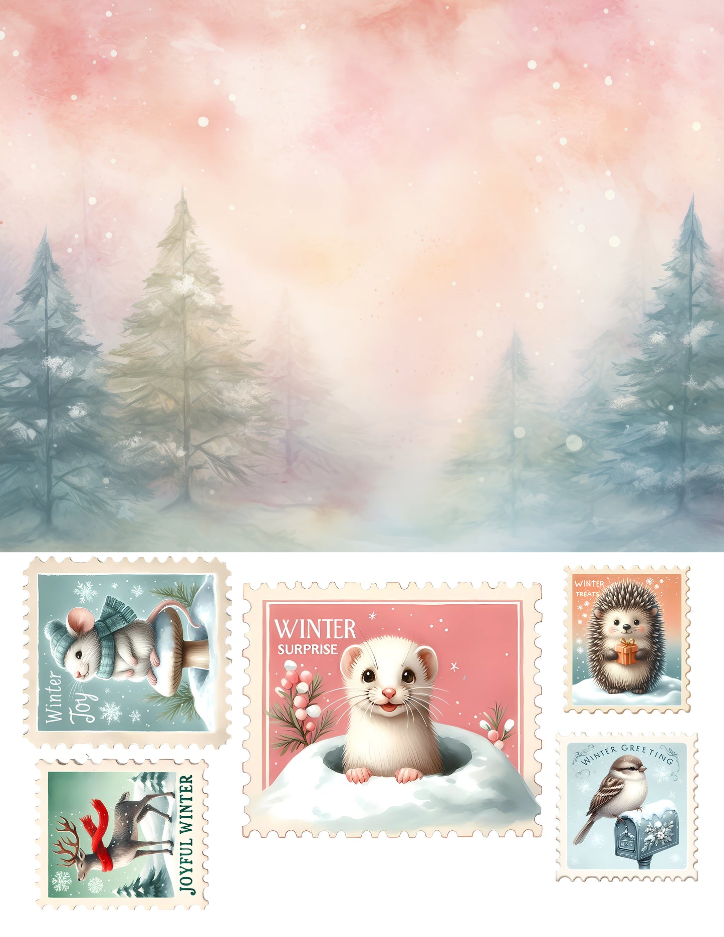 EZ Postage Printable: Winter Critters