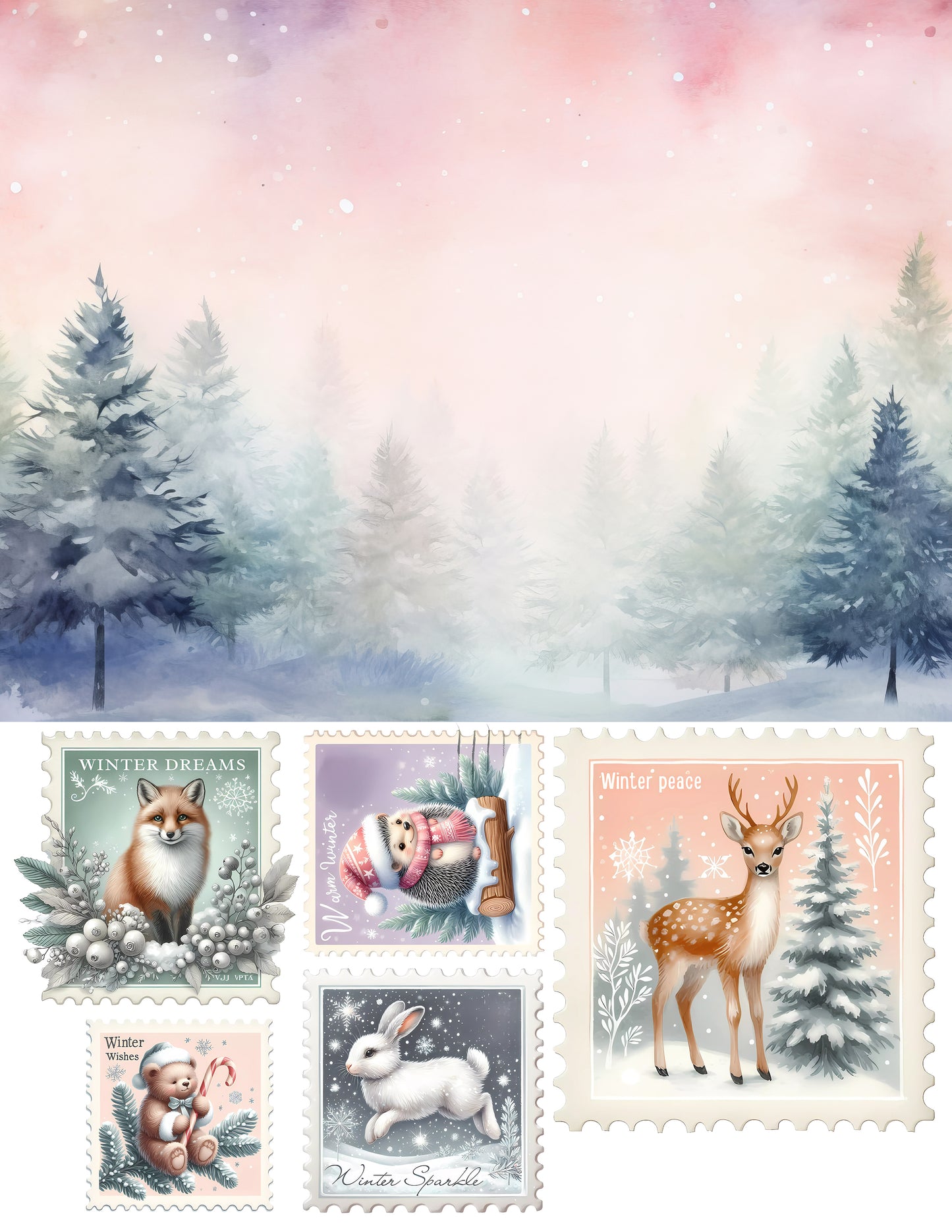 EZ Postage Printable: Winter Critters